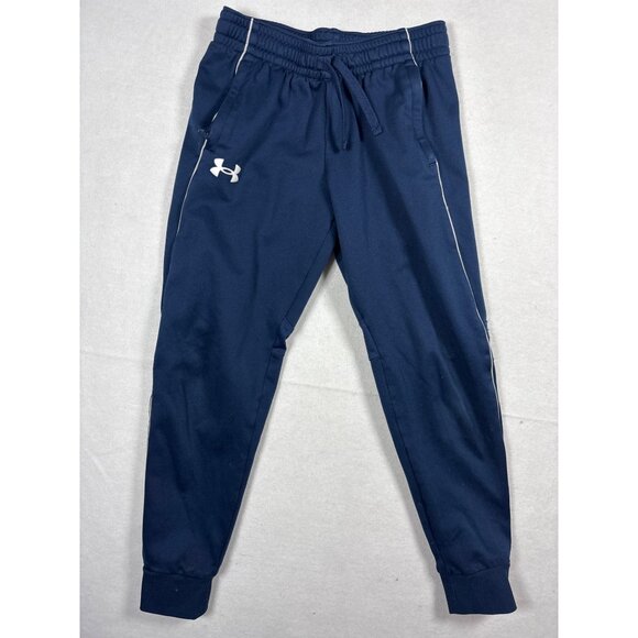 Under Armour Mens Sweatpants Joggers Navy Blue Drawstring Waist Side Pockets - Picture 1 of 10